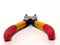 Picture of snap ring plier that has a yellow - red handle