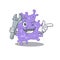 A picture of staphylococcus aureus mechanic mascot design concept