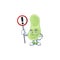 A picture of staphylococcus pneumoniae cartoon character concept holding a sign