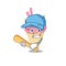 Picture of strawberry ice cream cartoon character playing baseball