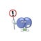 A picture of streptococcus pneumoniae cartoon character concept holding a sign
