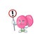 A picture of streptococcus pyogenes cartoon character concept holding a sign