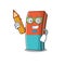 A picture of Student eraser character holding pencil