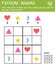 Picture sudoku game with basic shapes. Logic educational game. Kids activity sheet