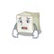 A picture of sugar cube showing afraid look face