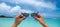Picture of sunglasses on the tropical beach, vacation. Traveller