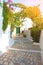 Picture taken in Greece. Greek street with a canopy