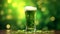 picture of a tall green beer in a pint glass generative AI