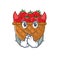 A picture of tomato basket in devil cartoon design