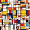 A picture of a very colorful pattern of squares. AI generative image.