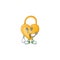 Picture of waiting love padlock on cartoon mascot style design