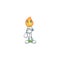 Picture of waiting white candle on cartoon mascot style design