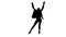 In the picture on a white background in the silhouette. A young, slender woman, demonstrate dance moves in the direction