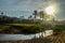 Pictureque Salt rock main beach and a river mouth lagoon in Dolphin coast Durban Ballito South Africa