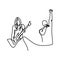 pictures of continuous lines drawing of guitarist and rock musicians