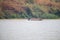 Pictures of fishermen living on a fishing boat in the middle of the Chao Phraya River, Nakhon Sawan, Thailand