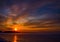 Pictures of a sunset on the frozen Baltic Sea near the Finnish town of Rauma