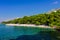 Picturesque Adriatic coast. Public beach in Makarska resort