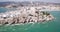 Picturesque aerial view of medieval Peniscola Castle on rocky hilltop on Mediterranean coast, Spain