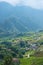 Picturesque aerial view of Muong valley villages and rice terraces