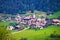 Picturesque alpine village of Tisens aerial view