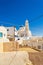 Picturesque architecture of Pyrgos Kallistis Santorini scenery Greece