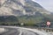 Picturesque asphalt road in the mountains of Turkey. Tourist transport and directions.