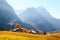 Picturesque autumn landscape in Grindelwald village