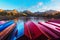 Picturesque autumn view of lake Strbske pleso in High Tatras National Park