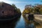 Picturesque autumn views of the Kronstadt bypass canal.