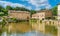 The picturesque Bagno Vignoni, near San Quirico d`Orcia, in the province of Siena. Tuscany, Italy.