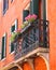 Picturesque balcony with flowers