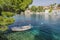 Picturesque bay in Splitska village on Brac island in Croatia
