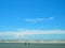 Picturesque beach and blue sky