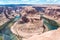 Picturesque bend of the Colorado River. Cliffs of the Grand Canyon