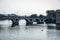 Picturesque bridge over River Garonne, Toulouse, France
