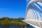 Picturesque bridge and Taranaki volcano, New Plymouth