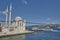 Picturesque Buyuk mecidiye cami in Bosporus strait. Istanbul, Turkey