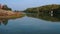 picturesque calm landscape with river at morning