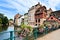 Picturesque canal houses with flowers, Strasbourg, Alsace, France