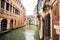 Picturesque Canal in Venice with Medieval Architecture. Italy