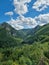 Picturesque canyon of the Tara river.Mountains surrounding the canyon.Forests on the slopes of the mountains.