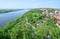 Picturesque cityscape of grudziadz on Vistula river in Poland