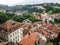 Picturesque cityscape of medieval town Fribourg with its gothic cathedral, old town and ancient fortification, Switzerland, Europe