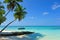 Picturesque clear sea surrounding a Maldivian island