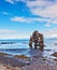 The picturesque cliff in the Bay of Huna im Iceland