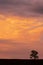 Picturesque cloudscape over a table top mountain at sunset