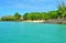 The picturesque coastline of the Grand Baie on Mauritius island