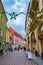 Picturesque cobbled street in Meissen Old town Saxony Germany