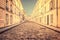 Picturesque cobbled street in Paris France